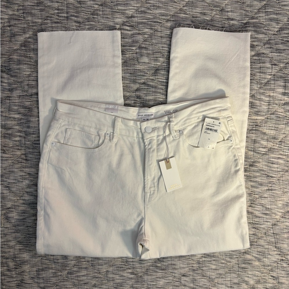 Good American Mid Rise Good Legs Straight Leg Jeans Sz 14/32 NWT | Straight Leg-